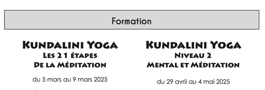 Formations Kundalini Yoga